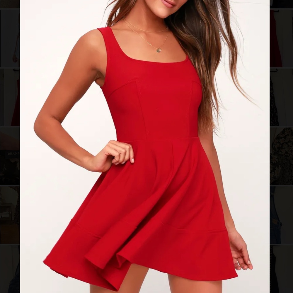 Short Sleeve Red Dress